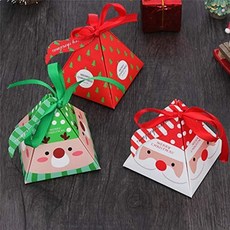 Fascola 크리스마스 사탕 상자 3 개의 본의 30 조각 팩 (산타 / 순록 / 크리스마스) 3Dwith 작은 상표, 단일상품