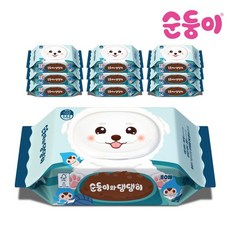 순둥이 댕댕이 강아지물티슈 80매 10팩, 80개, 10개