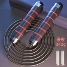 잘루시 줄넘기 성인 와이어 다이어트 복싱 헬스, 340g, 레드, 1개