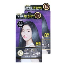 리엔 흑모비책 한방 크림염색제, 흑색, 2개