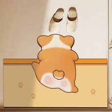 날마다직구 심쿵 담넘는 동물 뒤태 욕실 주방 발매트, 강아지+강아지