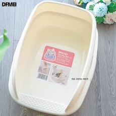 고양이 러쉬 반밀폐 고양이 모래 대야 고양이 모래 매트 튀는 고양이 화장실 용품 배달 고양이 모래 삽, 빵(길이51Cm*폭38Cm*높이25Cm), 1개