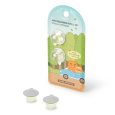 카카오프렌즈 차량용방향제 2ml 2개입 고고싱 냥냥 춘식이 라이언 바람개비 정품 리필, 1개, 우디시트러스