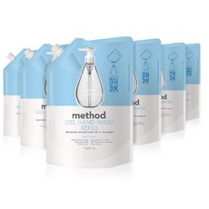Method Gel Hand Wash Refill Sweet Water 메소드 젤 핸드 워시 리필 스위트 워터 1 L 6 팩, 6팩, 상세페이지참조