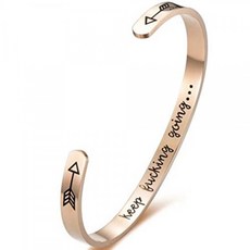 Jude Jewelers 스테인레스 스틸은 계속 영감 만트라 한 Statment 칵테일 파티 졸업 스포츠 팔찌 팔찌 (로즈 골드)