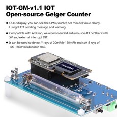 오픈 소스 가이거 카운터 OLED 디스플레이 핵 방사선 검출기 세트 대리석 타일 테스터 요오드 131 방사선 모니터, 1개