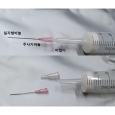 공업용 주사기 오일충전 잉크충전 오일 주입 흡입기 주사침 대형주사기, 주사바늘 14G+어탭터