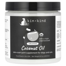 Kin+Kind 코코넛오일 반려견 및 반려묘용 236.5ml(8fl oz), Kin+Kind 코코넛오일 반려견 ..., 1개