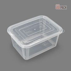 사출 직사각 밀폐용기 5L 투명 100개 BOX 김치포장, 1개