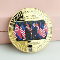 100 pcs 평화 이야기 손 흔들어 동전 2018 우정 배지 한국 미국 골드 도금 40mm 기념품 collectibel 장식 동전, gold