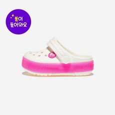 [ABC마트 신구로NC점] 크록스/크록밴드 쉐브론 라이트 클로그 토들러_CRS210466_WHITE/PINK TWEED_키즈용