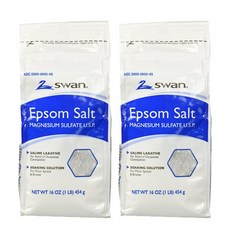 스완 식용 앱섬 솔트 마그네슘 설페이트 16oz(454g) X 2개 Swan Epsom Salt, 454g
