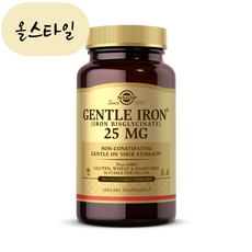 솔가 철분제 젠틀 아이언 25mg 180정 Solgar Gentle Iron, 1