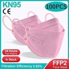 10-200PCS 바이러스 보호 마스크 얼굴 FPP2 마스카라 CE 승인 KN95 물고기 FFP 2 일회용 FFP2, 11 100PCS Pink, 100개