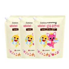 베비언스 핑크퐁 베이비 섬유유연제 은은한 파우더향 리필, 2200ml, 3개
