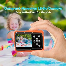 액션캠 Kids Camera Waterproof Digital Sport Action Camcorder Underwater Children Shockproof Kamera For Water Sport Boys Girls Gift HD, Orange Kids Camera 193 OneSize