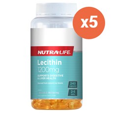 뉴트라라이프 레시틴 1200mg 200캡슐 5EA, 5개, 200정