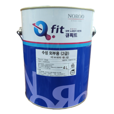 큐피트 플러스 수성 외부용 1종 2급 담장 외벽 친환경 셀프페인트 흑색 4L, 1개