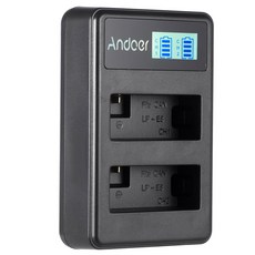 Andoer LP-E8 충전 캐논 반란군 T3i T5i T4i t21의 EOS 600D 550D 700D 650D 키스 X5의 X4 디지털 SLR 카메라의 디스플레이 리튬 이온 배터리 충전기 팩 2 슬롯 USB 케이블 키트를 LED