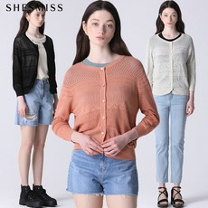 [쉬즈미스.] [쉬즈미스] 패턴 블록 니트 가디건