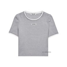 [미우미우] 여성 로고 반팔 니트 MJN847 12HM F0031