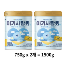 아기사랑수 어드밴스 분유 1단계, 1500g, 2개