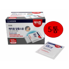 엠케이몰 유한양행 해피홈 알콜스왑 100매 편리한 일회용 알콜솜, 5통, 해피홈 알콜스왑100매