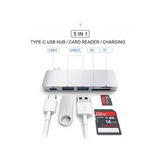 DElectro Component USB C 허브 USBC Dock Dongle 3.1 Type Adapter with PD Charging Port 3.0 for, One Size, Silver