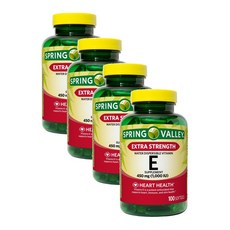 스프링밸리 비타민E 1000IU 엑스트라 스트렝스 소프트젤 Spring Valley Vitamin E, 4개, 100정