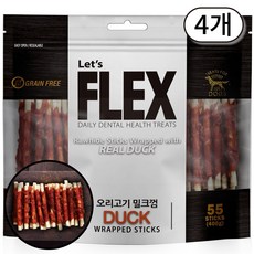 플렉스 강아지간식 밀크껌, 오리고기맛, 400g, 4개