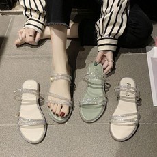 Hu Guo여자 여름 샌들 플랫 큐빅 슬리퍼 비치 데일리 76