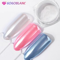 다이아몬드 진주 펄 화이트 크롬 실크 파우더 네일재료, 1개