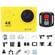 액션캠 울트라 HD 와이파이 2.0 170D 수중 방수 헬멧 녹화 야외 720P 30fps, 1개, 19) Yellow-Telecontrol - No Ca