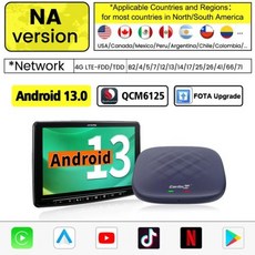 무선 카플레이 자동차 핸드폰연결 2024 안드로이드 13 6225 8 코어 자동 어댑터 유선 용 64G 128 업그레이드, 9) 8GB 128GB - NA Android 13 P