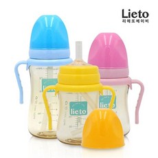 리에또베이비 PPSU 추달린빨대컵 200ml+300ml +리필빨대+빨대세척솔, 스카이 200ml/스카이 300ml