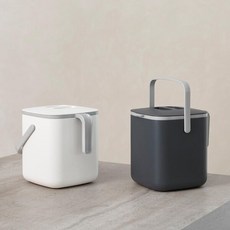 리템 음식물 쓰레기통 핸들형 5L 2컬러, 아이보리