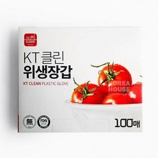 국산 KT 클린 위생 장갑 100매 5P 논슬립 엠보싱, 5개