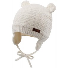 장안사 귀여운 니트 소년 소녀 크리스마스 비니 따뜻한 Earflap 겨울 모자 코튼 줄 지어 아기 비니 유아 유아 여자 보닛 0-2Y