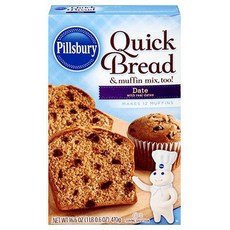 Pillsbury Date Quick Bread 16.6oz (Pack of 5) 필스베리 데이트 퀵브레드 16.6oz (5팩), 5개, 470g
