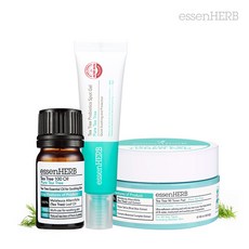 에센허브 티트리 뿔난피부 진정 케어 오일10ml+스팟겔 20ml+토너패드100매 3종 세트