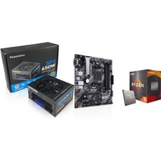 INDARNIC 마이크로 센터 AMD Ryzen 5 5600 6코어 12스레드 잠금 해제 데스크톱 프로세서 프라임 B450MA II AM4 ATX 마더보드 및 파워스펙 650W - ryzen5600