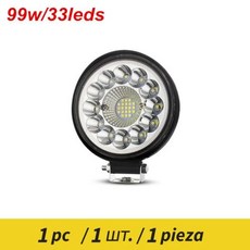트랙터 트럭 LED SUV 오프로드 ATV 스포트라이트 LED 24V Barra 4.5 작업용 헤드라이트 헤드라이트 인치 99W 12V 자동차, 99w 33led 1pcs