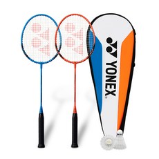 요넥스 2021 레저용 배드민턴 라켓 2인용풀세트+요넥스셔틀콕2개, B4000 2자루+정품셔틀콕2개+풀커버케이스