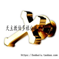 JEAMI 황금색 십자가 브로치 10EA 골드 십자가 뱃지 10개