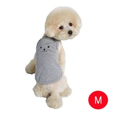 강아지 곰팅 나시 티셔츠 그레이 M, 본상품선택