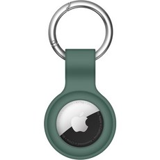에어태그 케이스 키체인 홀더 실리콘 키링 태그 체인 애플호환 GPS 아이템 파인더 액세서리 ， 블랙, A6-Dark Green, 1개