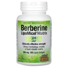 네츄럴펙터스 Berberine LipoMicel 매트릭스 500mg 액상 소프트젤 60정, NFS04584, 1개