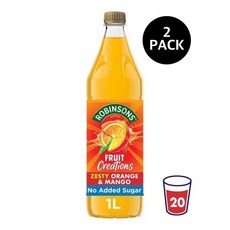 로빈슨 후르츠 크리에이션 오렌지 망고 스쿼시 Robinsons Fruit Creations Orange Mango Squash, 2개, 1L