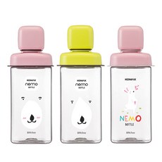 [코멕스] 네모물병 430ml, 핑크 곰