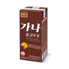 푸르밀 멸균 가나초코우유 190ml 48개입, 48팩